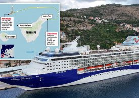 Race against time to find missing Brit, 76, who fell overboard off TUI cruise ship near Tenerife as choppers join search