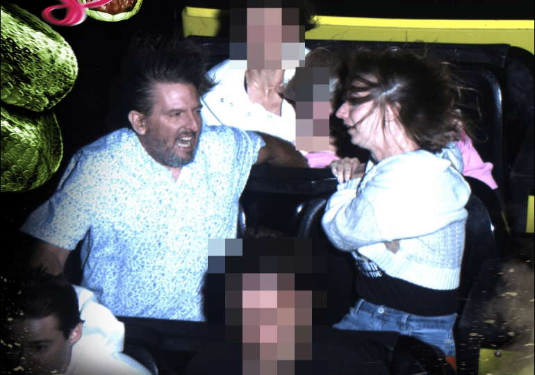 Faces of sheer terror as rollercoaster harness FAILS on 75mph ride – and camera captures moment thrillseekers realise