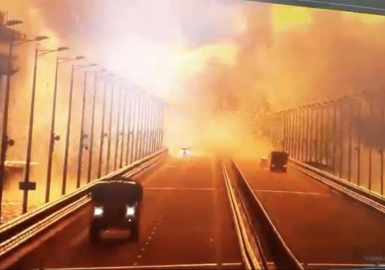 Secret Putin court jails eight over humiliating Crimean Bridge bomb blast that devastated tyrant’s prized £3bn crossing