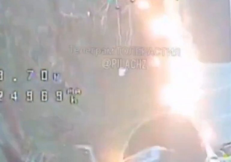 Horror moment Russian dragon drone pours FIRE on ‘tunnels of life’ used to shield Ukraine’s roads from kamikaze attacks