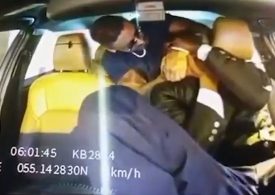 Horrifying moment taxi driver put in CHOKEHOLD by passenger who threatened to kill him & groped him mid-ride in Dubai