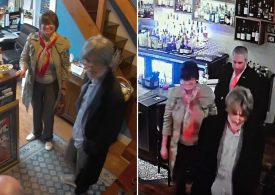 Shock moment female Brit bandit ‘swipes 6 bottles of posh wine worth £30,000 in choreographed theft under staffs’ noses’