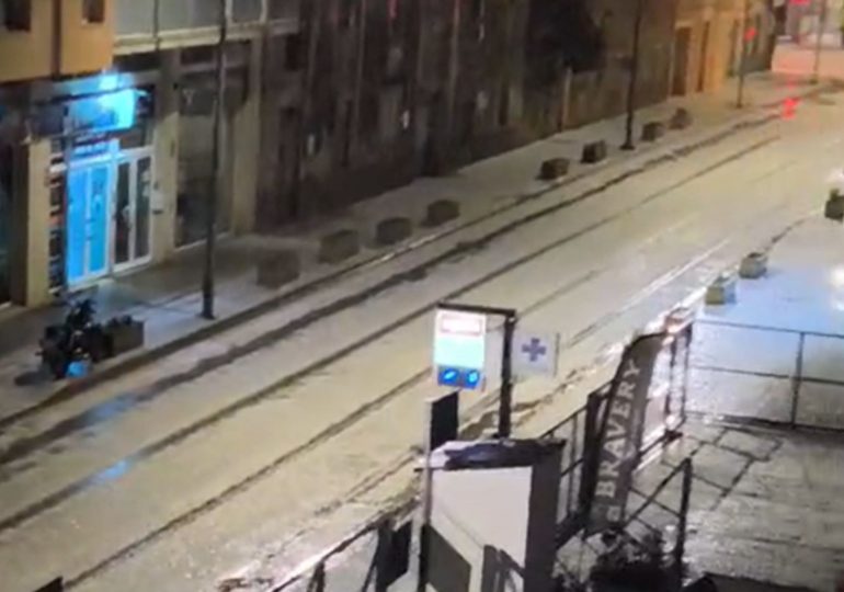 Shocking footage shows usually sun-soaked Spanish holiday island after under blanket of WHITE after freak storm