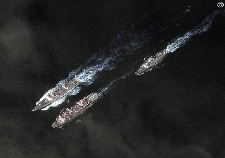 Staggeringly clear satellite photos show Chinese warship armada massing near Taiwan as invasion fears grow