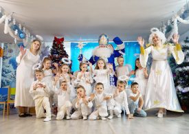 Brave Ukrainian kids perform Christmas nativity play in underground bunker before receiving gifts from St Nicholas