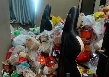 Grim vid shows hotel guest from hell leave room in stomach-churning state with mountain of toilet paper & takeaway boxes