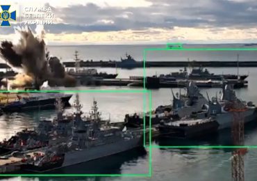 Dramatic moment Russian submarine is BLOWN UP by Ukrainian ‘Sub Sea Baby’ underwater kamikaze drone for first time