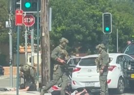 Heavily armed cops ram car in Sydney ‘and arrest five’ with city on edge in wake of Bondi terror attack