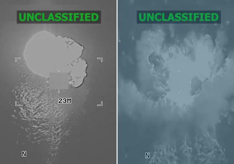 Dramatic moment eight ‘narco-terrorists’ killed as Trump bombs three vessels in in Pacific in latest boat blitz