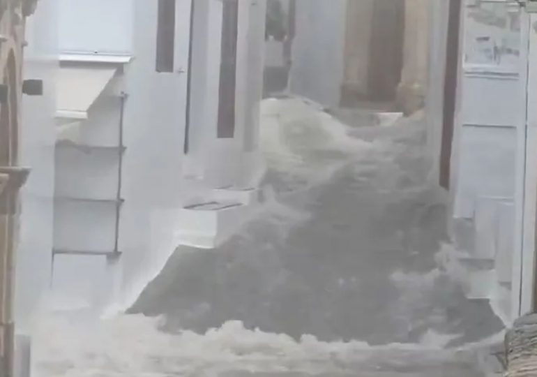 Shock vids show holiday island Rhodes flooded by mega storm with streets turned into rivers as Greece declares red alert