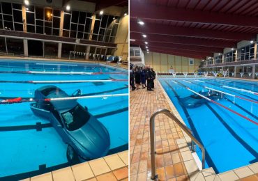 Woman, 38, drives her car into swimming pool with her daughter, 5, still inside after mistaking pedal