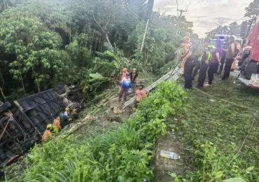 At least six killed & 20 injured as bus veers off road and plunges 30ft into ravine after ‘driver fell asleep at wheel’