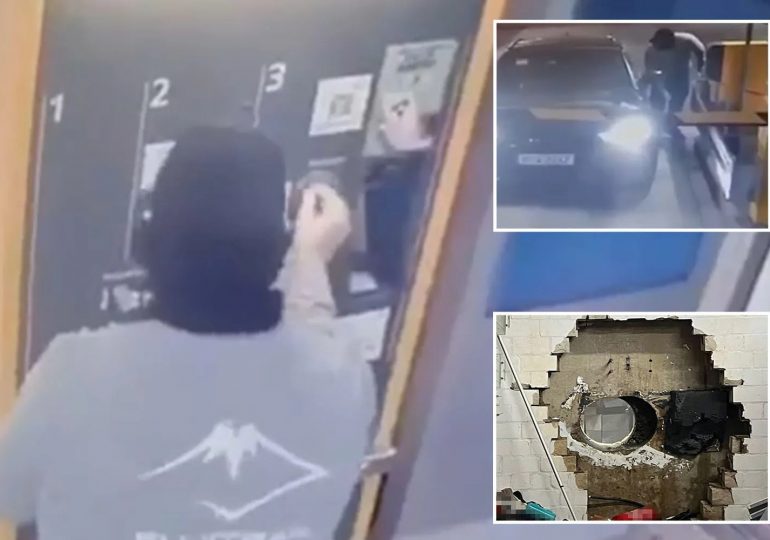 Hilarious moment bank robbers who drilled 18ins into vault in brazen ‘£30m’ Xmas heist PAY for parking before fleeing