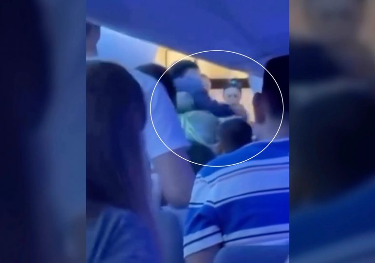 Horror moment drunken plane brawl erupts with punches thrown before four passengers are hauled off tourist flight
