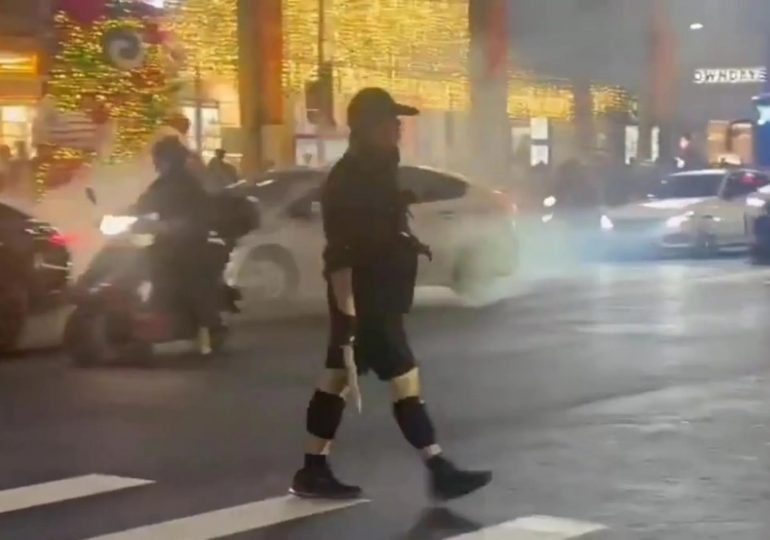 Horror smoke bomb and knife rampage at two major stations leaves 9 injured before attacker leaps off roof to his death