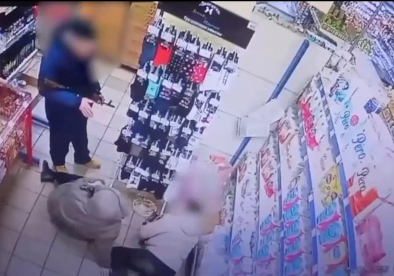 Terrifying moment AK-47 wielding gunman opens fire in supermarket as panicked shoppers and staff flee in horror