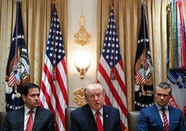 Donald Trump Shouts Loudly and Fumbles a Big Stick