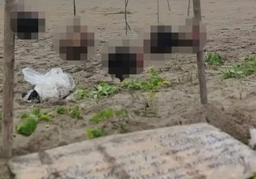 Five severed human heads found hanging from ropes on busy tourist beach in latest grim display of drug gang violence