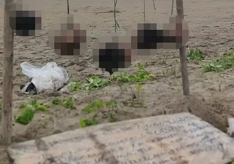Five severed human heads found hanging from ropes on busy tourist beach in latest grim display of drug gang violence