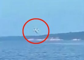 Horror moment plane NOSEDIVES into river and smashes into pieces leaving pilot and passenger injured