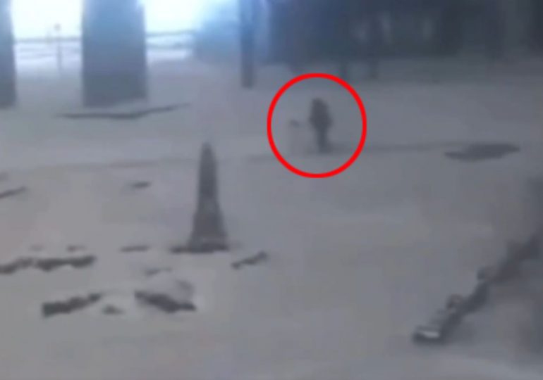 Fearless Ukrainian road cleaner becomes viral star as vid shows her watch drone blow up feet away…then carry on sweeping