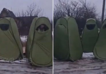 Desperate Russian soldiers being sent into battle hidden in TENTS in latest bizarre Ukraine frontline tactic