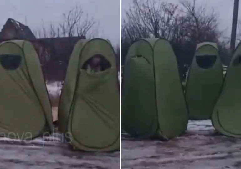 Desperate Russian soldiers being sent into battle hidden in TENTS in latest bizarre Ukraine frontline tactic