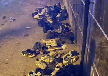 Haunting picture shows abandoned shoes after Iran burned surrendering protesters to death inside a bazaar