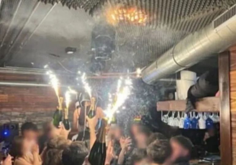 Shocking pic shows moment deadly Swiss inferno started as couple who own bar and their links to the UK revealed