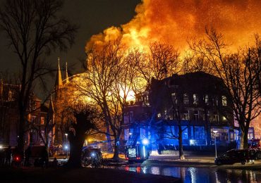 Two killed by fireworks in ‘unprecedented’ New Year’s Eve violence in Netherlands as historic church goes up in flames