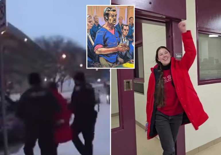 Moment idiot pro-Maduro protester Jessica Plichta is ARRESTED during live TV rant against Trump’s capture of tyrant