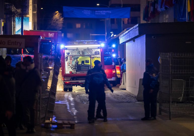 Davos conference centre is evacuated after fire breaks out and smell leaves guests coughing