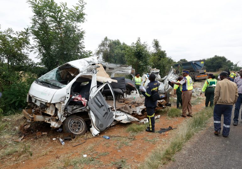 Schoolkid among 11 dead after truck ploughs into minibus just days after similar smash kills 14 children in South Africa