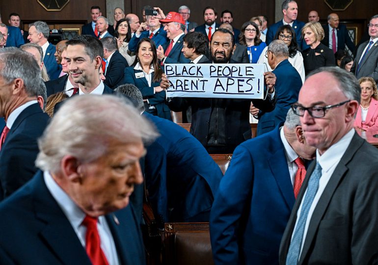 Rep. Al Green Removed From Trump’s State of the Union After Protesting With ‘Black People Aren’t Apes’ Sign
