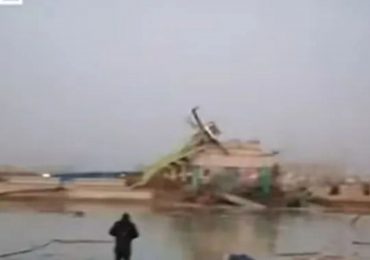 Five killed as unfinished bridge suddenly collapses sparking frantic hunt to pull trapped workers from wreckage